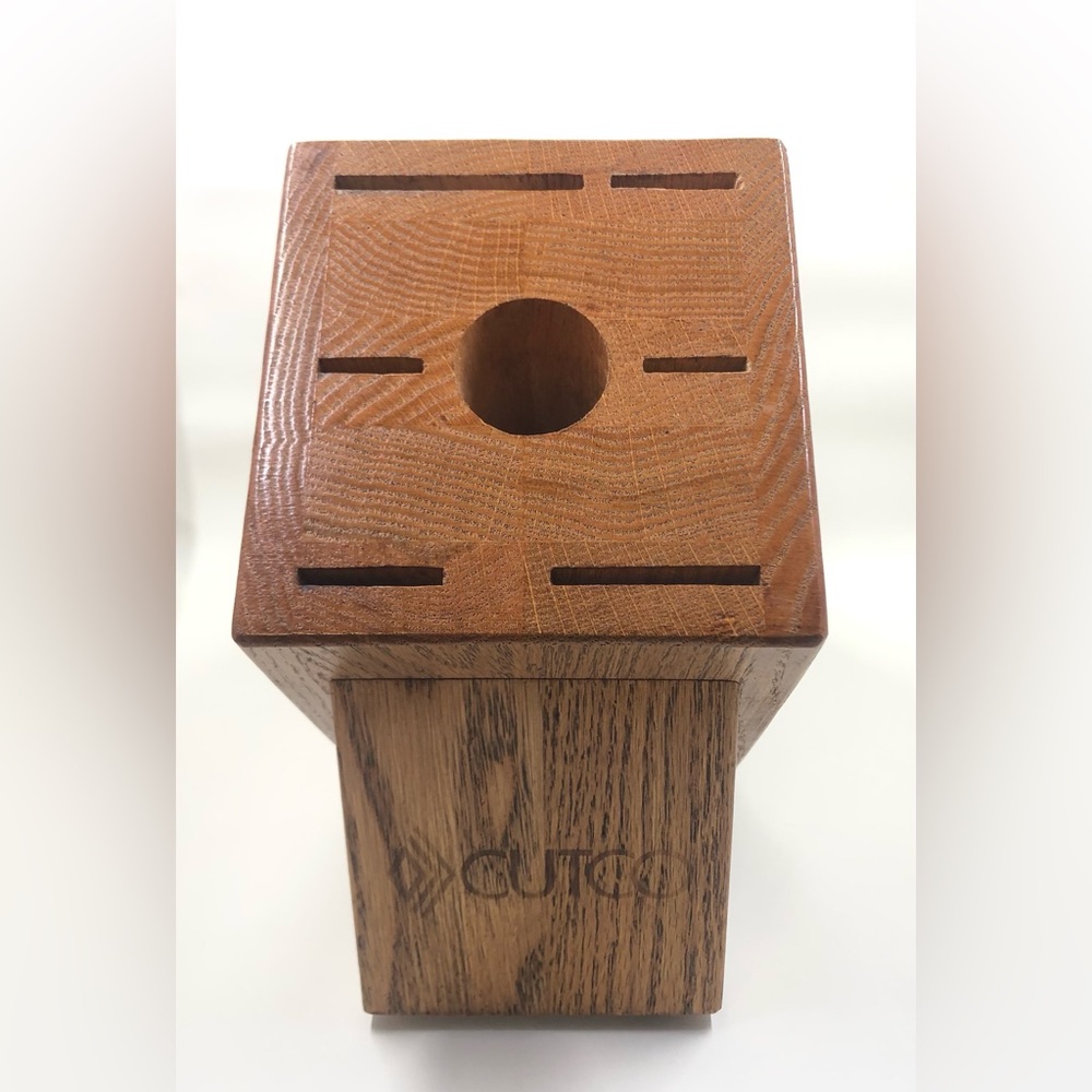 Cutco Galley Knife Block 7 Slot Storage Knives Honey Oak Wooden Holder U.S.A.